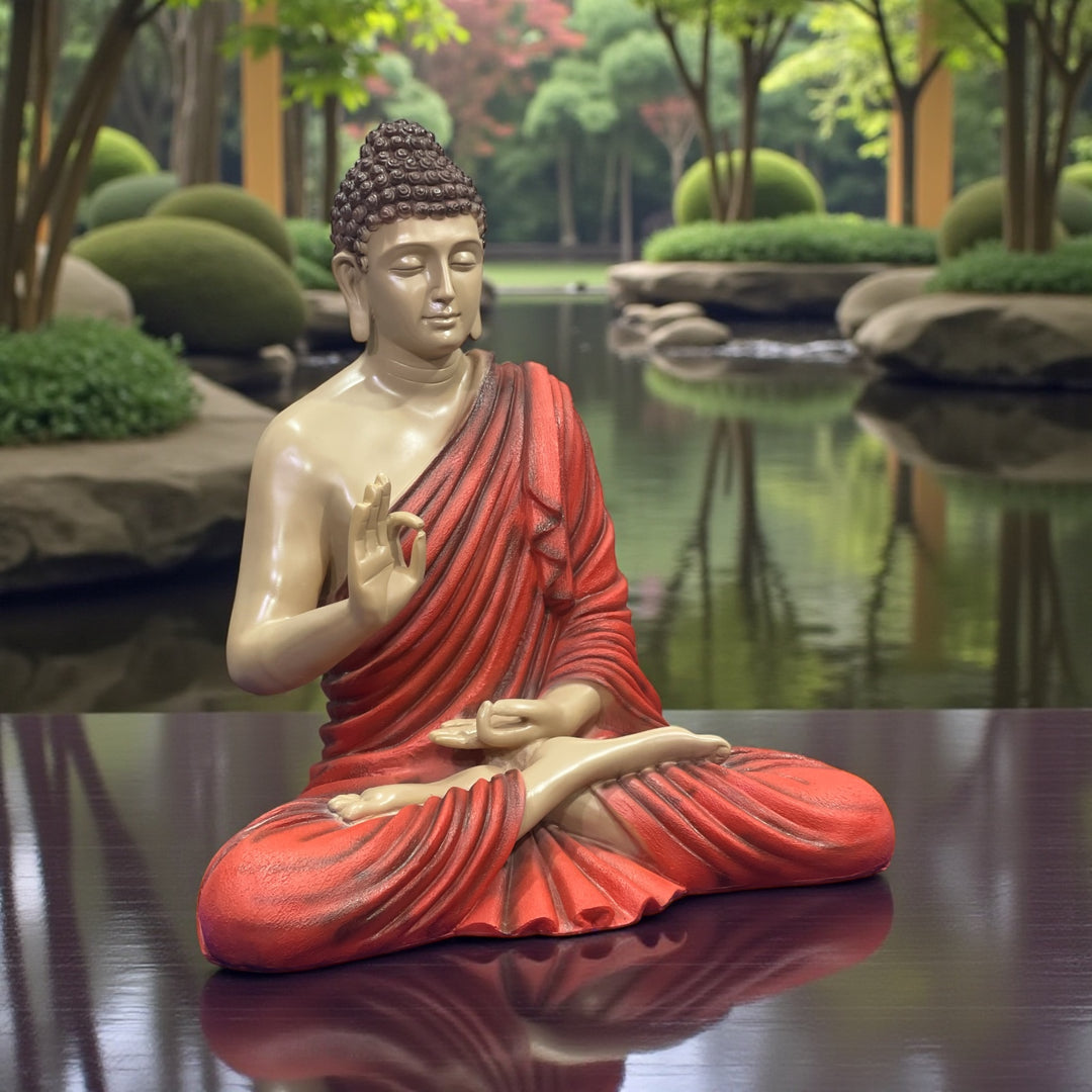 2 Feet Resin Buddha Statue | Small Buddha Idol for Home Décor | Meditation Buddha Murti