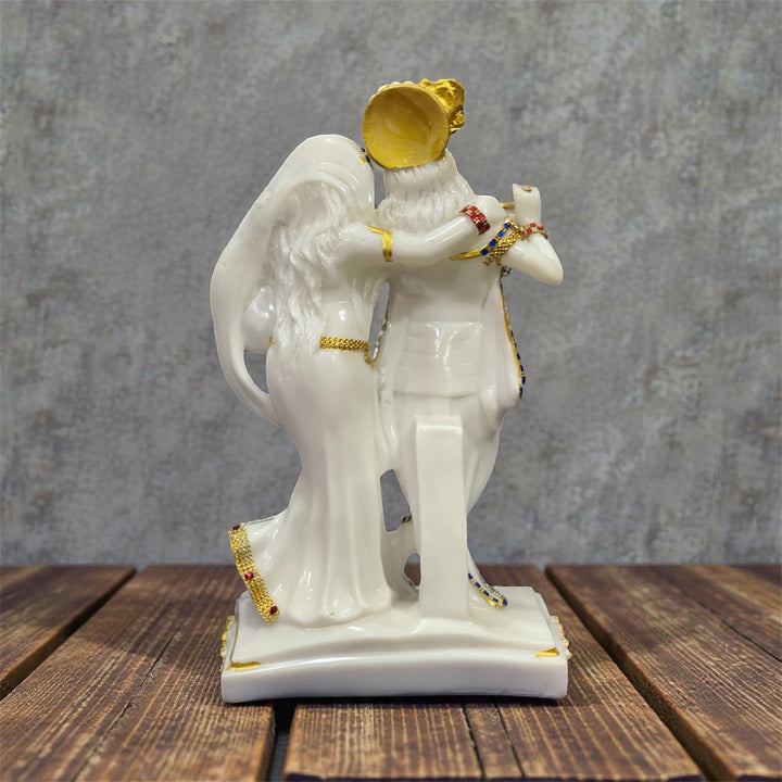 1.5 Feet Radha Krishna Idol Made of Composite Marble – Elegant Home Temple Decorative Statue