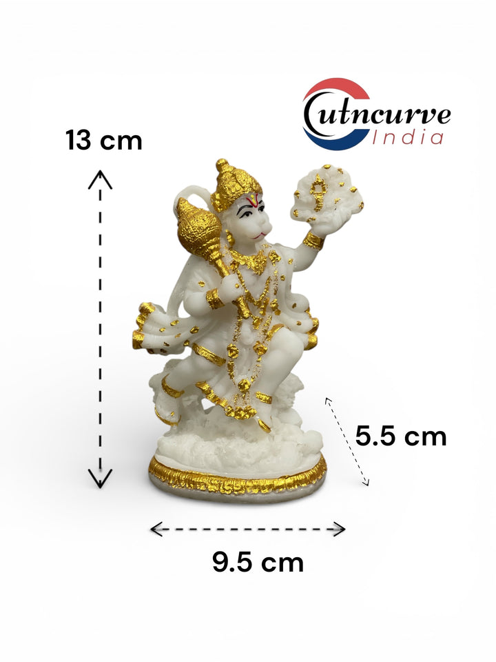 Pavansut Hanuman Ji Idol 5 Inches | Composite Marble Hanuman Murti for Home Temple & Gifting – cutNcurve