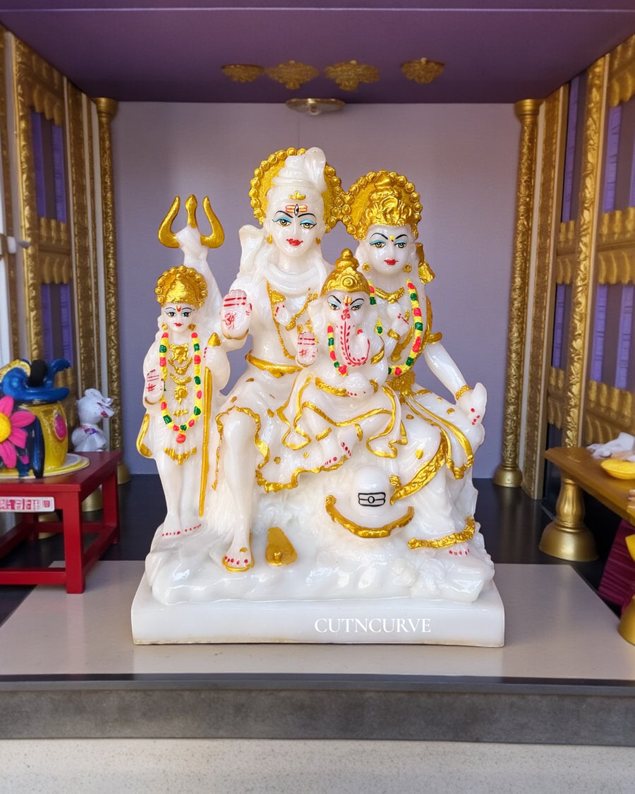 shiv parivar murti
shiv parvati ganesh kartikeya idol
shiv family statue
shiv parivar marble murti
lord shiva family idol