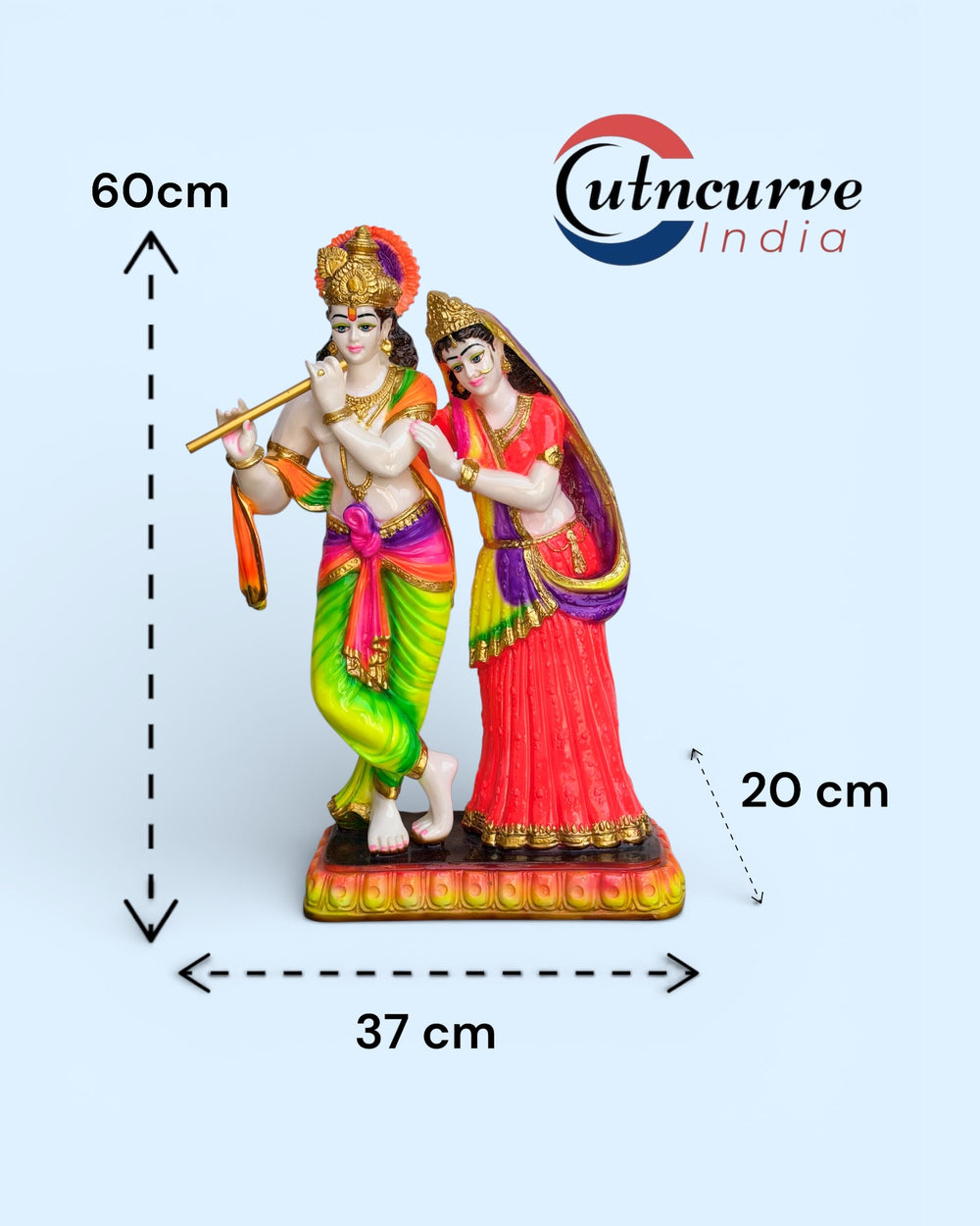 Radha Krishna Statue 2 Feet, Large Radha Krishna Idol, Radha Krishna Murti for Home Temple, Colorful Radha Krishna Statue, Composite Marble Radha Krishna Idol, Radha Krishna Marble Look Idol, Big Radha Krishna Murti, Decorative Radha Krishna Statue, Radha Krishna Idol for Mandir, Radha Krishna Statue for Gift,