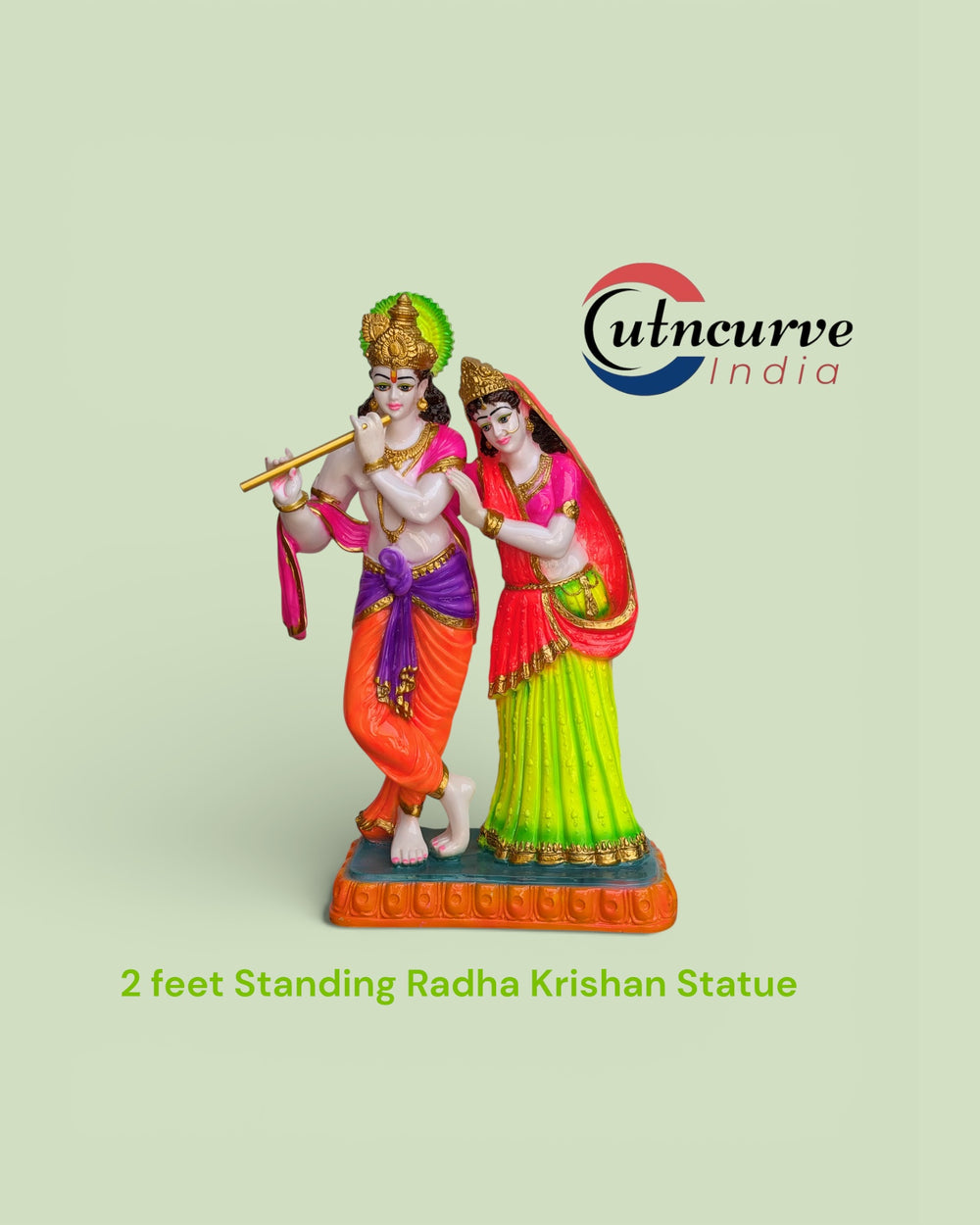 Radha Krishna Statue 2 Feet, Large Radha Krishna Idol, Radha Krishna Murti for Home Temple, Colorful Radha Krishna Statue, Composite Marble Radha Krishna Idol, Radha Krishna Marble Look Idol, Big Radha Krishna Murti, Decorative Radha Krishna Statue, Radha Krishna Idol for Mandir, Radha Krishna Statue for Gift,