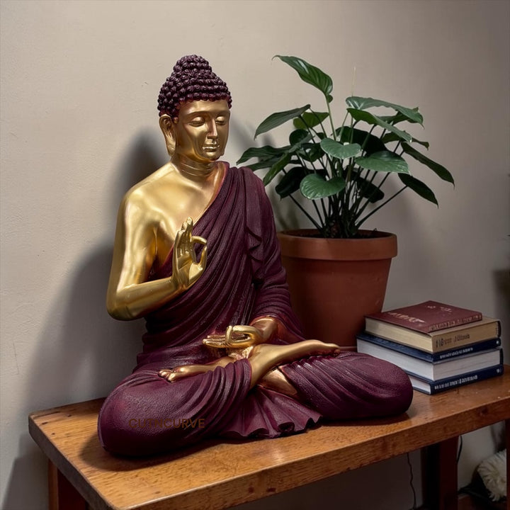 2 Ft Decorative Resin Buddha Idol | Peaceful Buddha Statue for Hotel Meditation Room