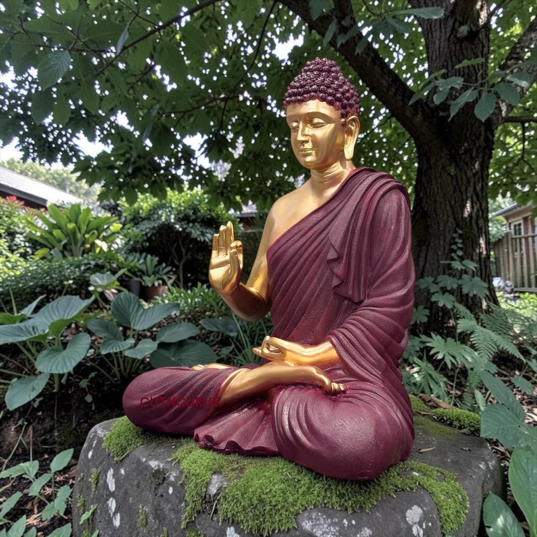 2 Ft Decorative Resin Buddha Idol | Peaceful Buddha Statue for Hotel Meditation Room