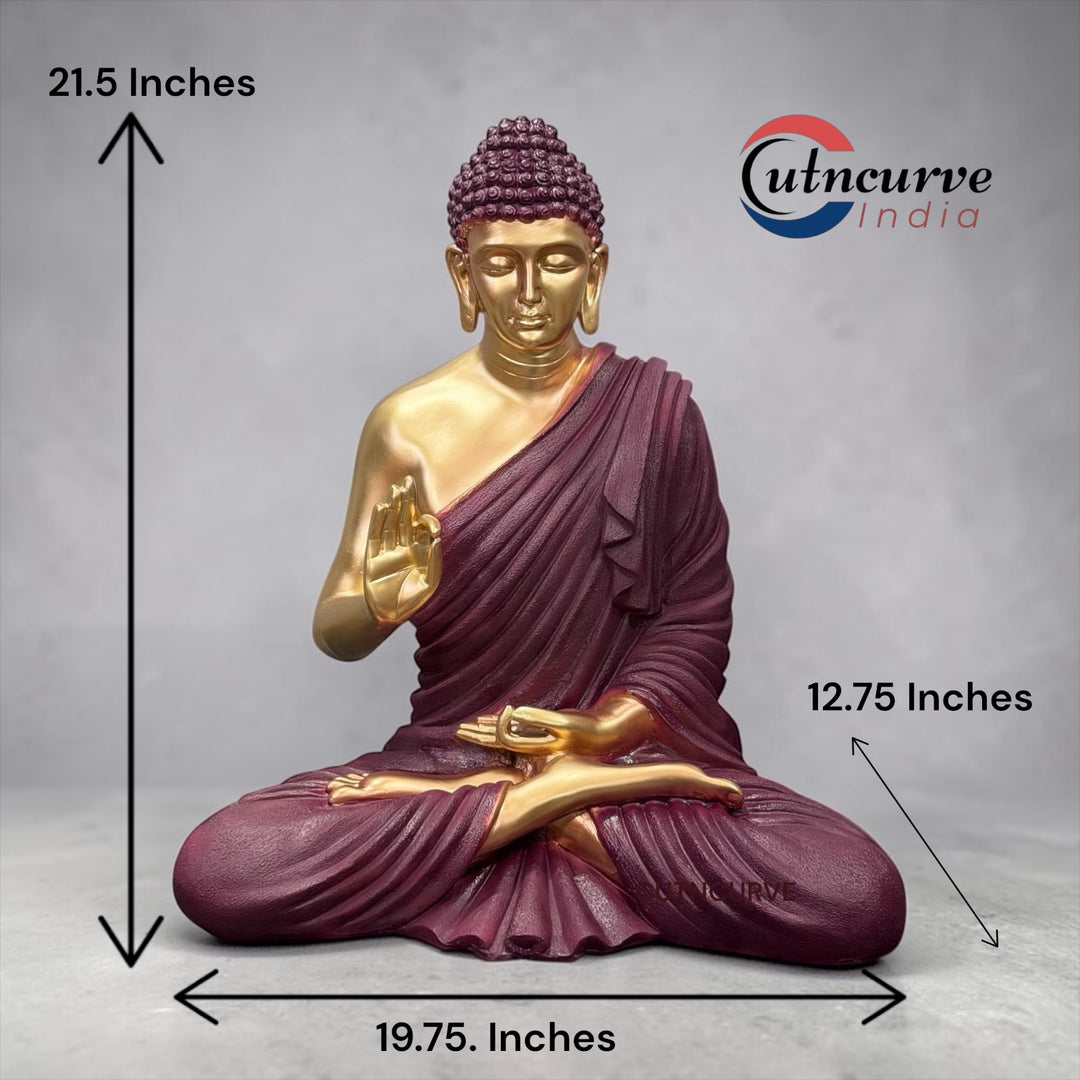 2 Ft Decorative Resin Buddha Idol | Peaceful Buddha Statue for Hotel Meditation Room