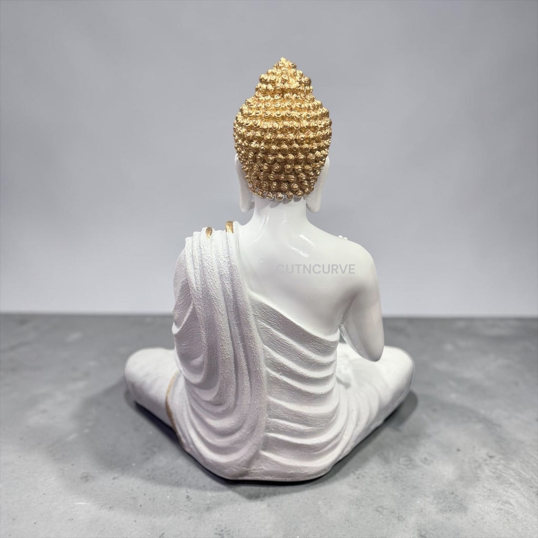 Premium 1.5 Feet Buddha Sculpture Resin | Ideal for Home Temple, Balcony & Meditation Corners