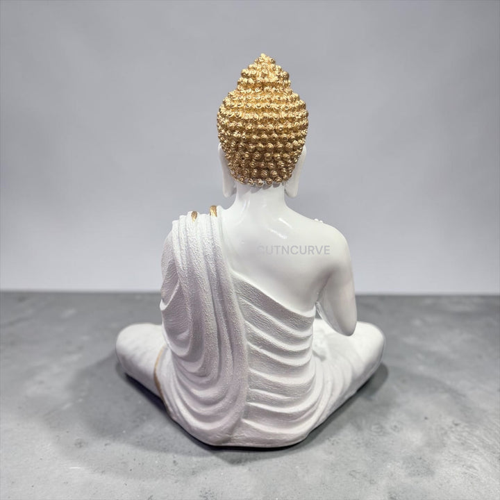 Premium 1.5 Feet Buddha Sculpture Resin | Ideal for Home Temple, Balcony & Meditation Corners