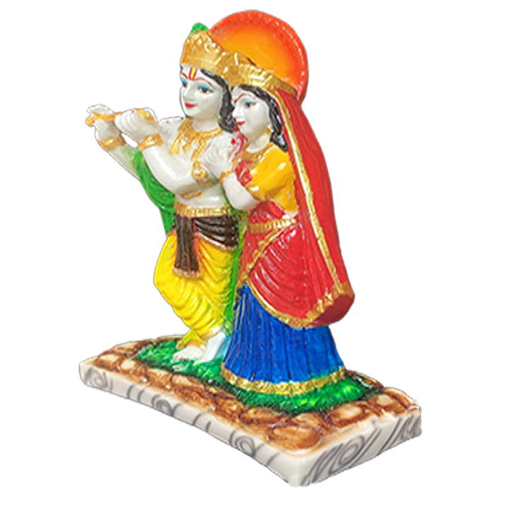 Radha Krishna Marble Colourful Murti