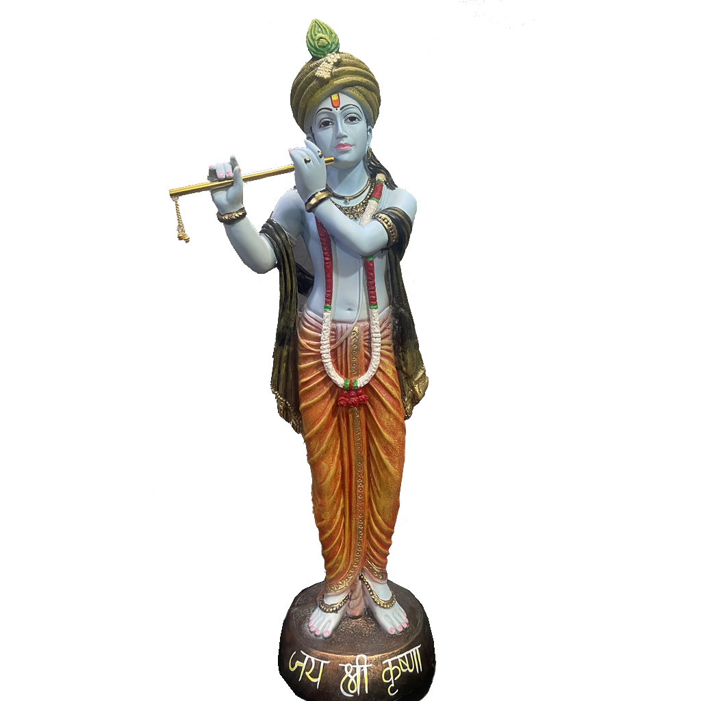 Standing Beautiful Krishan Idol With Flute, Height-2.5 Feet