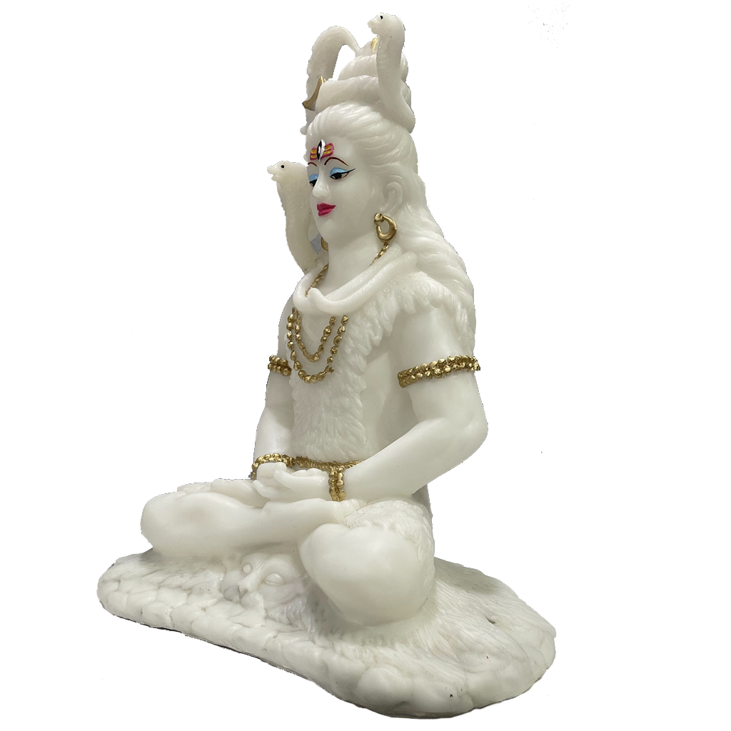 Shiv Samadhi Murti Marble Look Meditation Lord Shiva Samadhi Statue