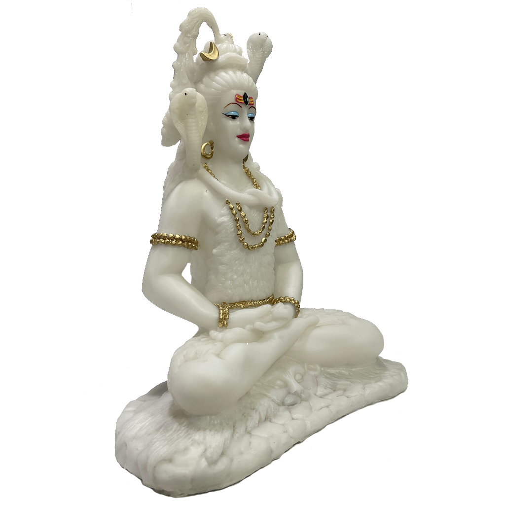 Shiv Samadhi Murti Marble Look Meditation Lord Shiva Samadhi Statue