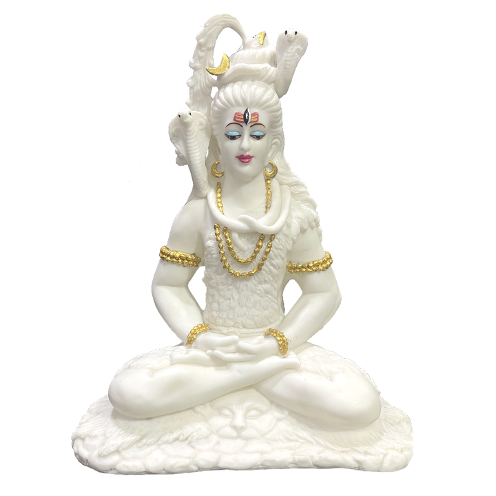 Shiv Samadhi Murti Marble Look Meditation Lord Shiva Samadhi Statue