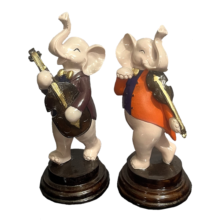 Pair of Musical Appu Set Idol  Playing Violin  Decorative 