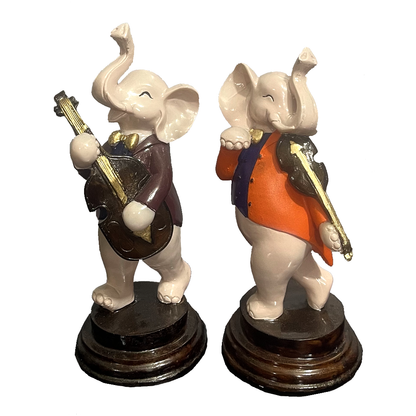 Pair of Musical Appu Set Idol  Playing Violin  Decorative 