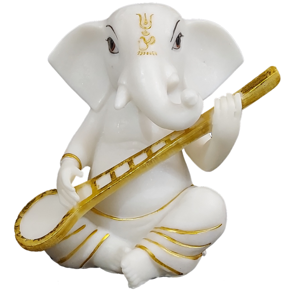 Ganesh Veena Playing Marble Murti