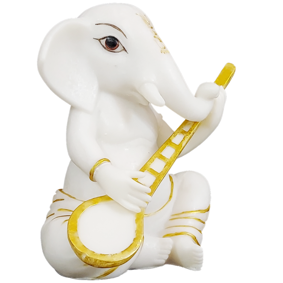 Ganesh Veena Playing Marble Murti