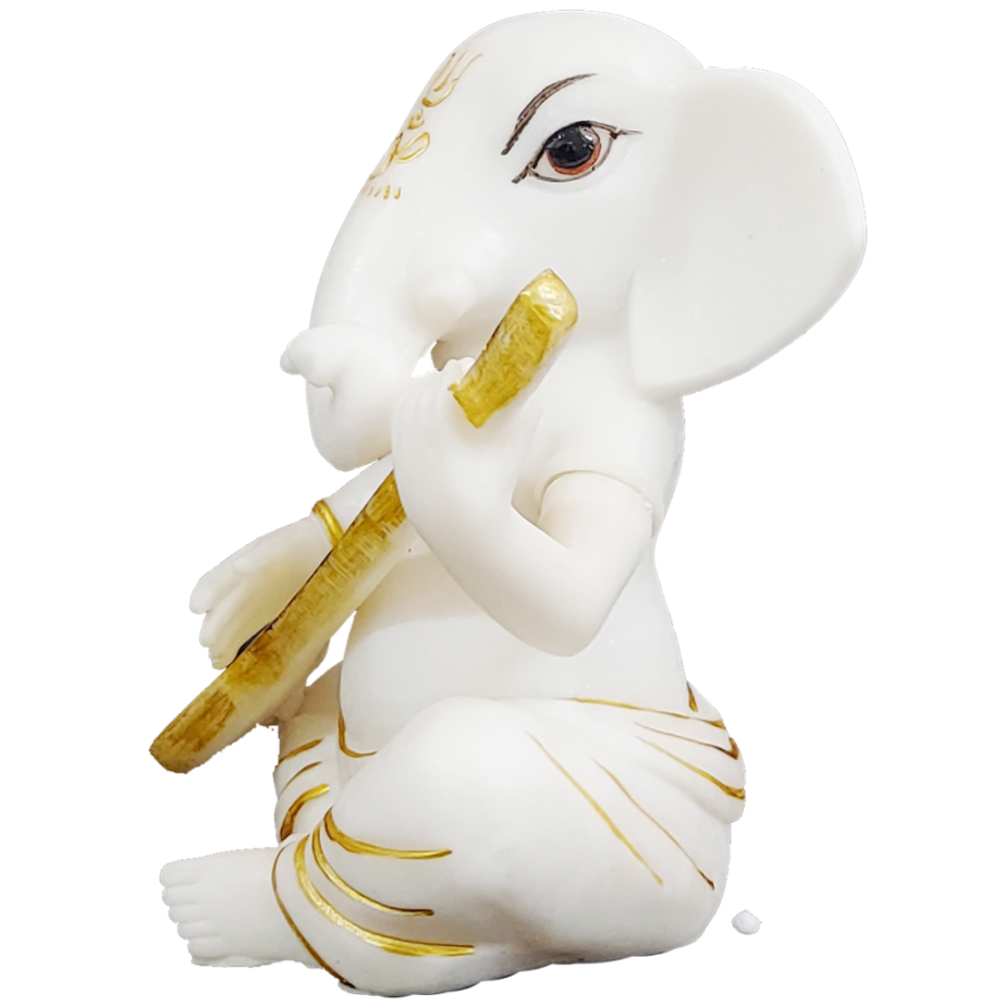 Ganesh Veena Playing Marble Murti