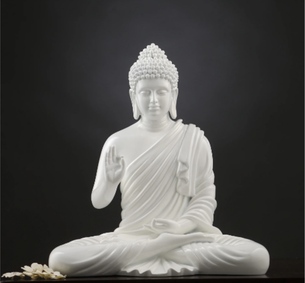 White Meditating Buddha Statue Symbol of Peace Home decor Idol