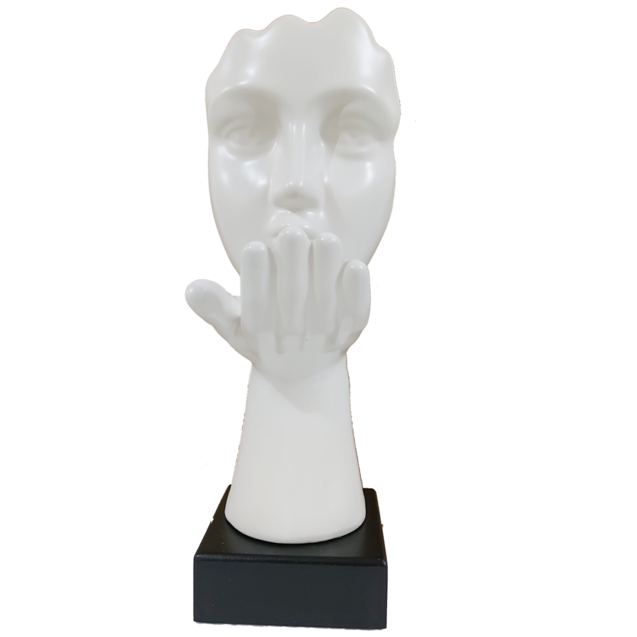 Abstract Flying Kiss Woman Face Statue Table Ascent