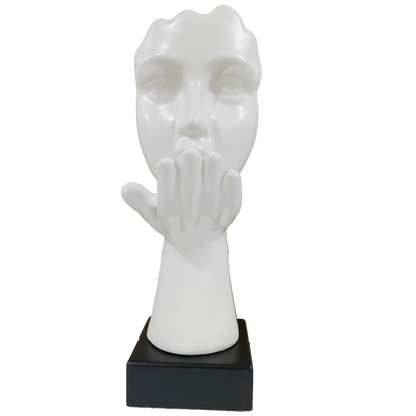 Abstract Flying Kiss Woman Face Statue Table Ascent