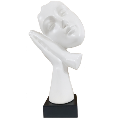 Abstract Woman Face on Hands Statue Table Ascent 