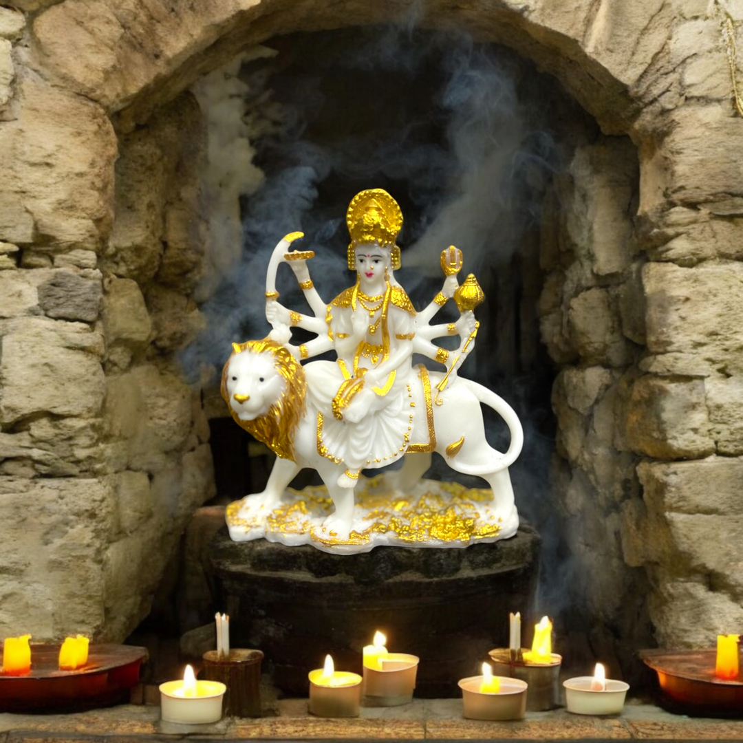 navratri durga idol
small durga idol
composite marble durga murti
sherawali murti
durga idol for temple
hindu god idols