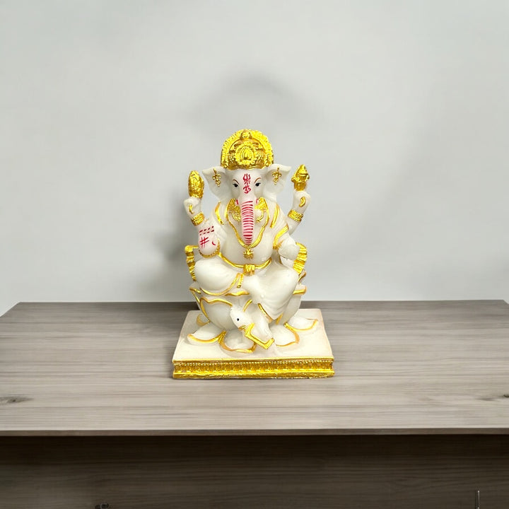 ganesh idol for vastu
composite marble ganesh idol
white ganesh statue
ganesh chaturthi murti
diwali ganesh idol
ganesh gift idol
indian god idols