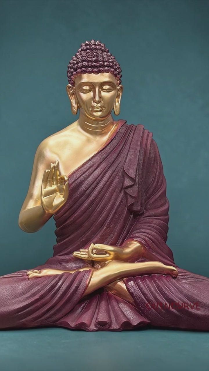 2 Ft Decorative Resin Buddha Idol | Peaceful Buddha Statue for Hotel Meditation Room