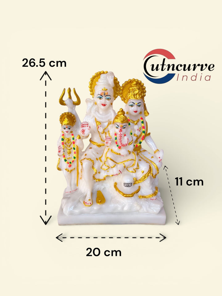 marble look shiv parivar murti
shiv parivar idol 11 inch
hindu god statue for mandir
shiv family murti composite marble
shiv parivar gift item